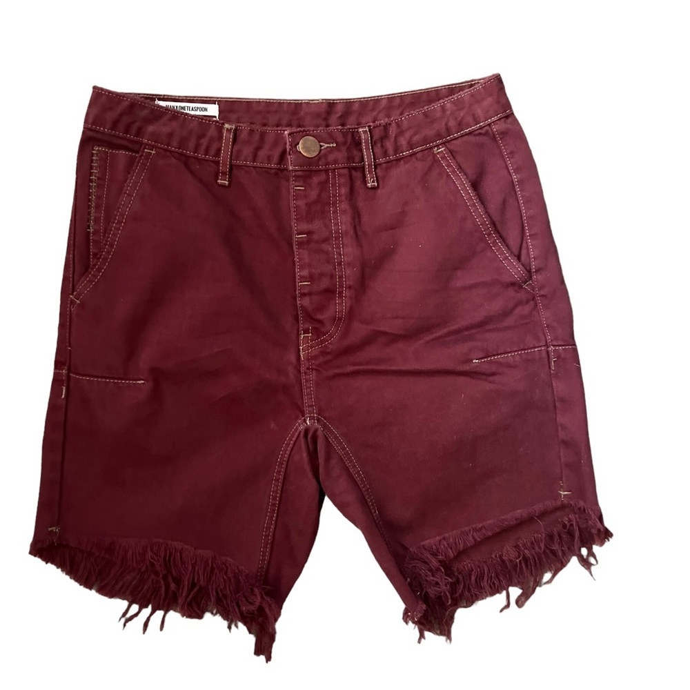 One Teaspoon BORDEAUX MR PINKS RELAXED STRAIGHT LEG SHORT Size 28 - Picture 11 of 15